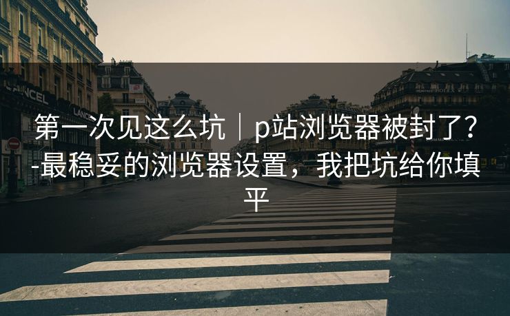 第一次见这么坑｜p站浏览器被封了？-最稳妥的浏览器设置，我把坑给你填平